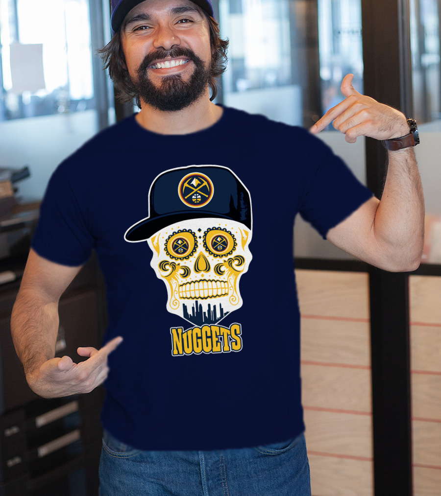 Denver Nuggets Skull With Cap T-Shirt
