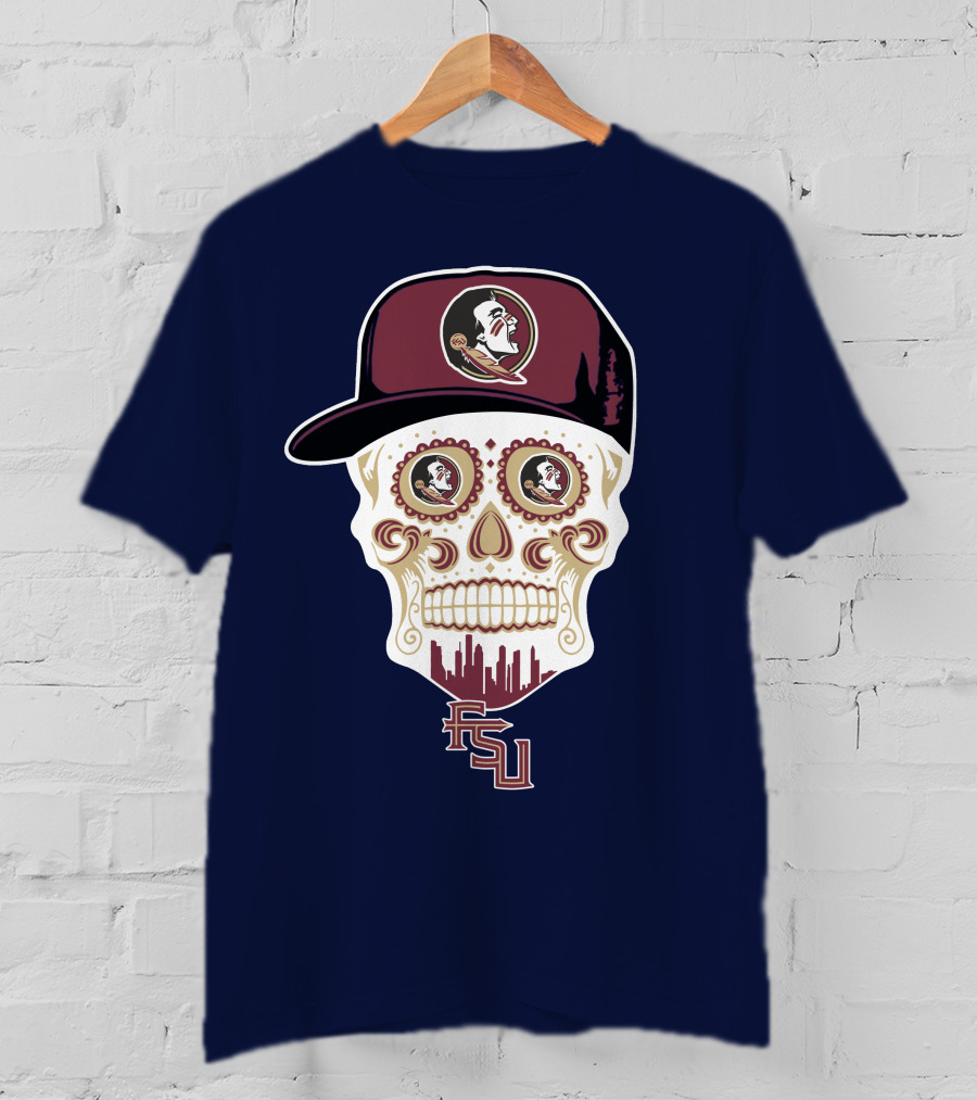 Florida State Seminoles Fsu Skull With Hat T-Shirt