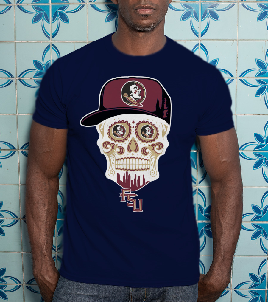 Florida State Seminoles Fsu Skull With Hat T-Shirt
