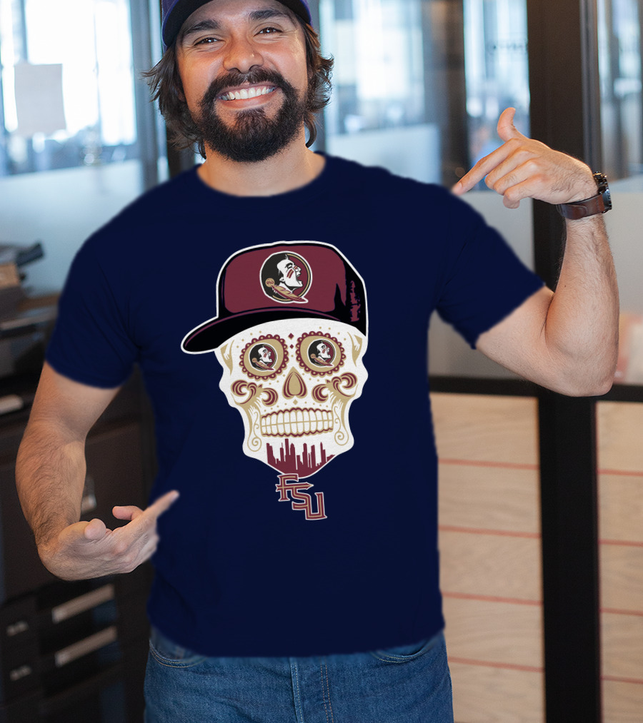 Florida State Seminoles Fsu Skull With Hat T-Shirt