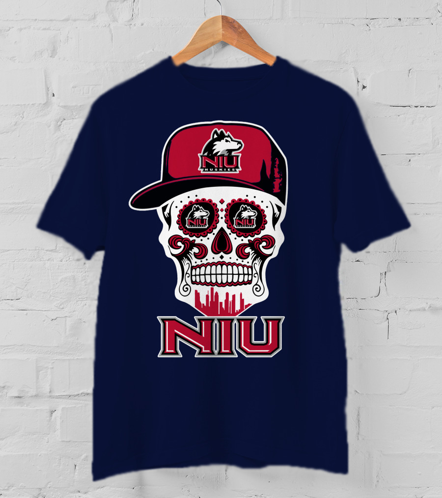 Niu Huskies Sugar Skull T-Shirt