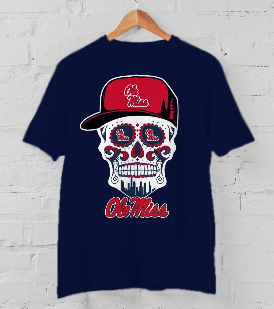 Ole Miss Sugar Skull Cap T-Shirt