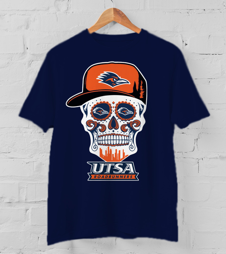 Utsa Roadrunners Sugar Skull Hat T-Shirt