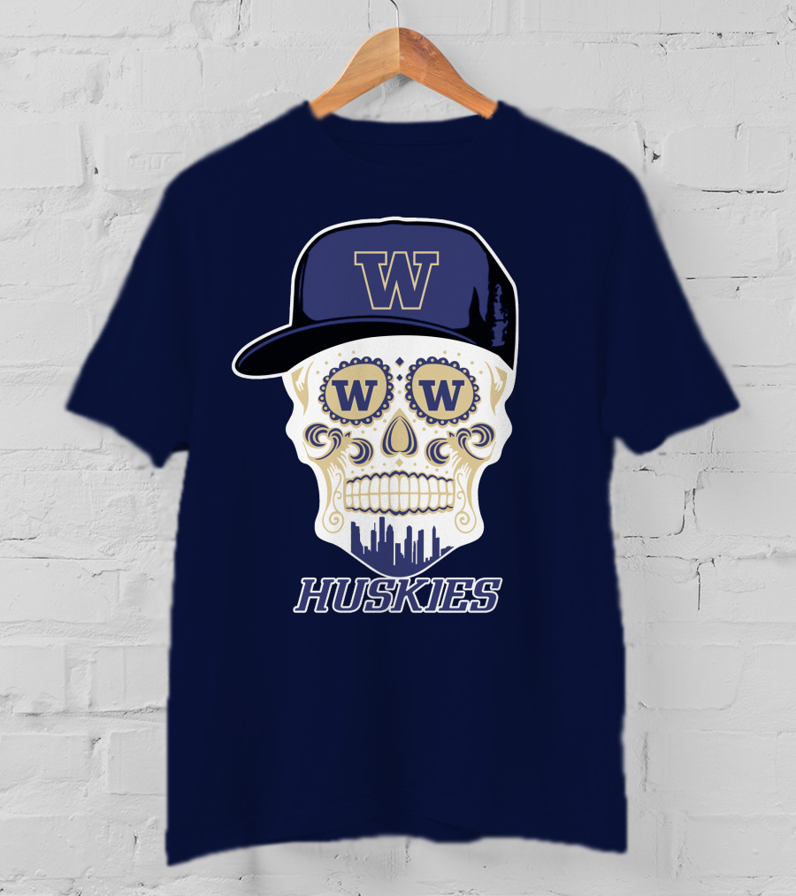 W Huskies Skull W Baseball Cap T-Shirt