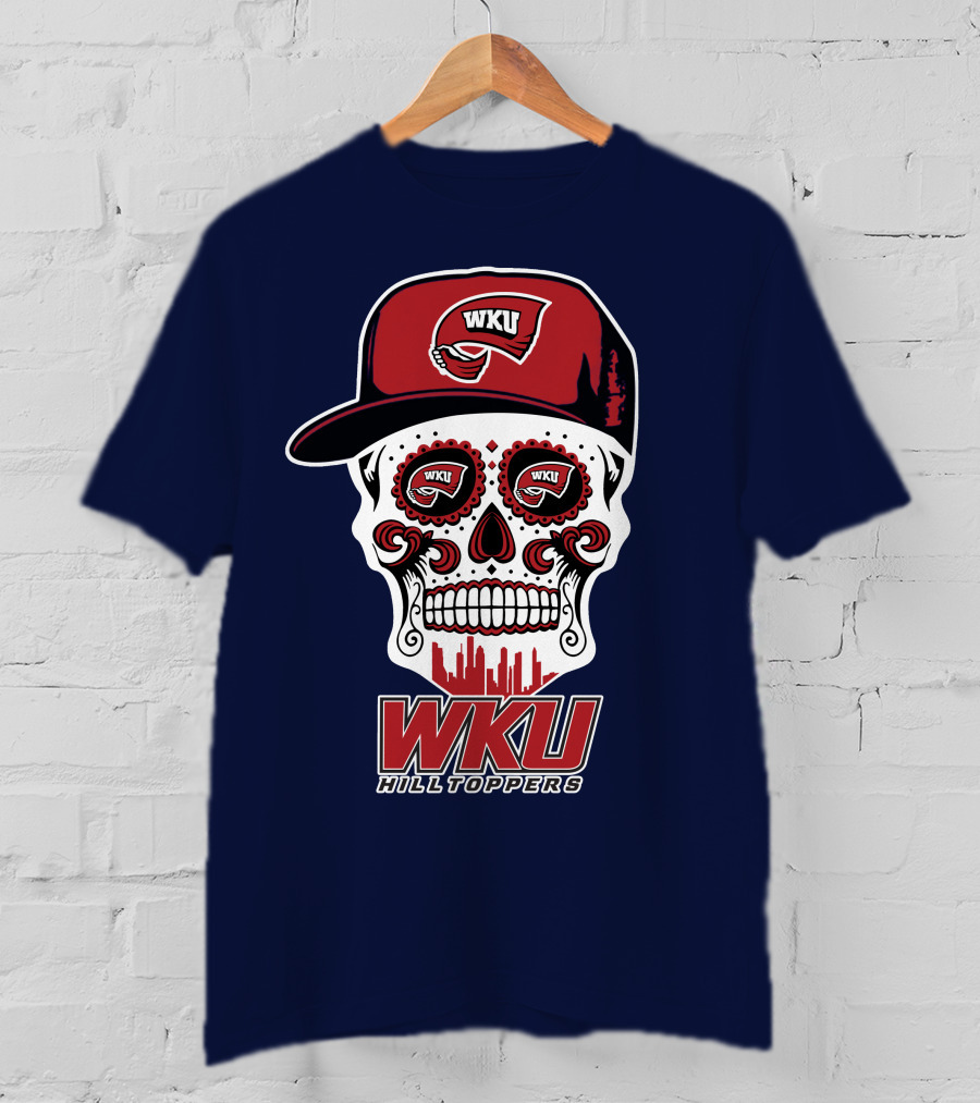 Wku Hilltoppers Sugar Skull With Hat T-Shirt