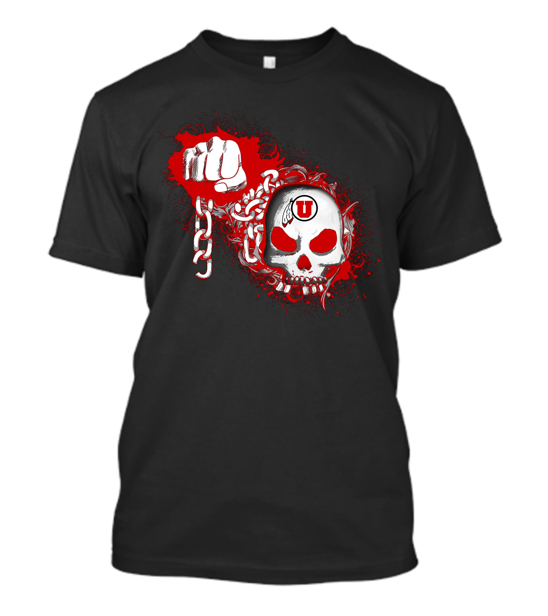 Utah Utes Skull And Chains T-Shirt