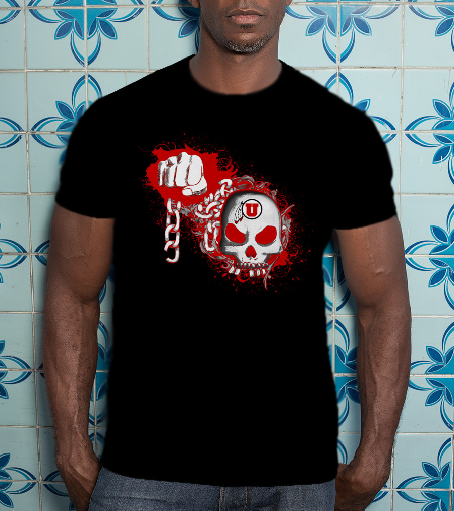 Utah Utes Skull And Chains T-Shirt