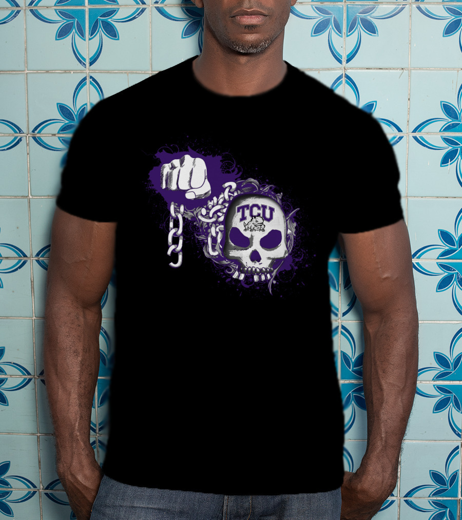 Tcu Horned Frogs Skull And Chains T-Shirt