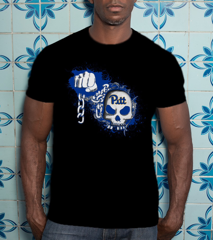 Pitt Panthers Skull And Chain Fist T-Shirt