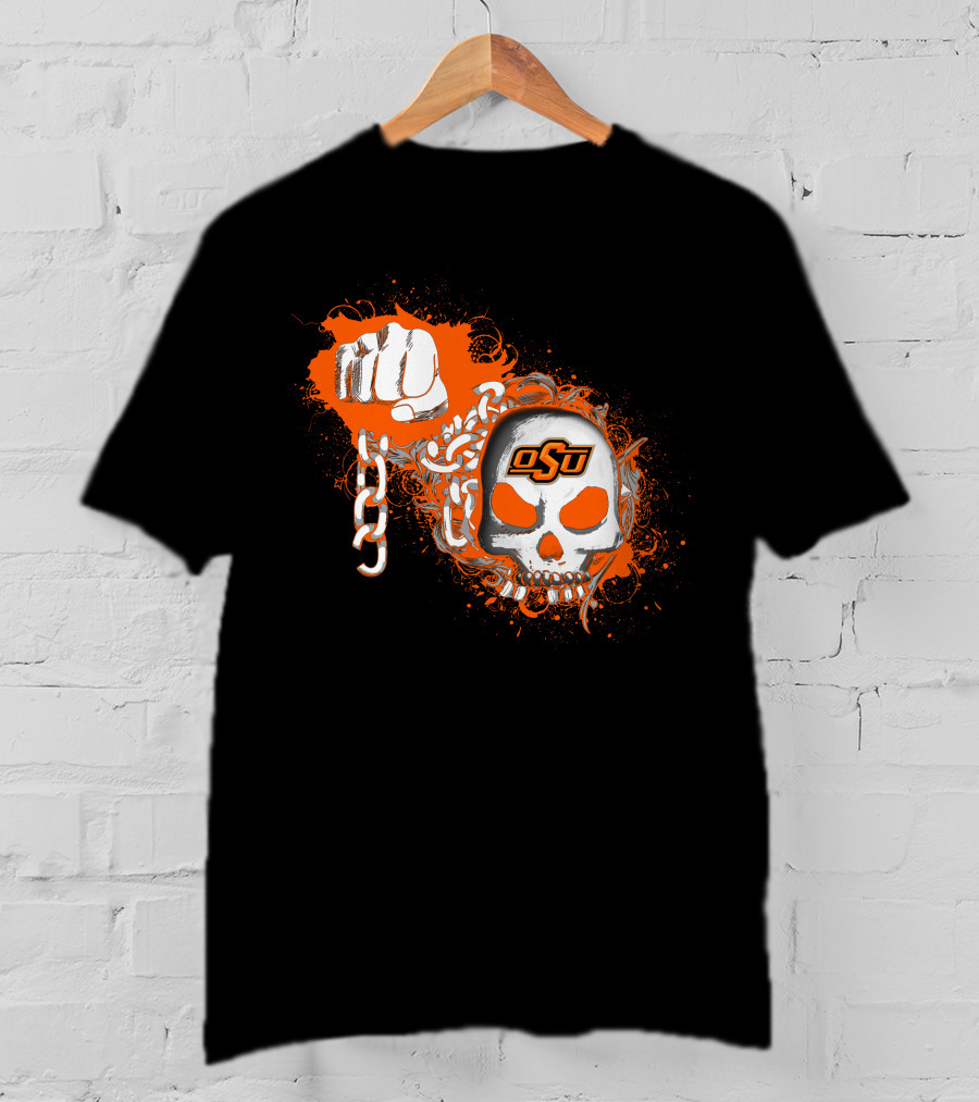 Oklahoma State Cowboys Osu Skull Fist Chains T-Shirt