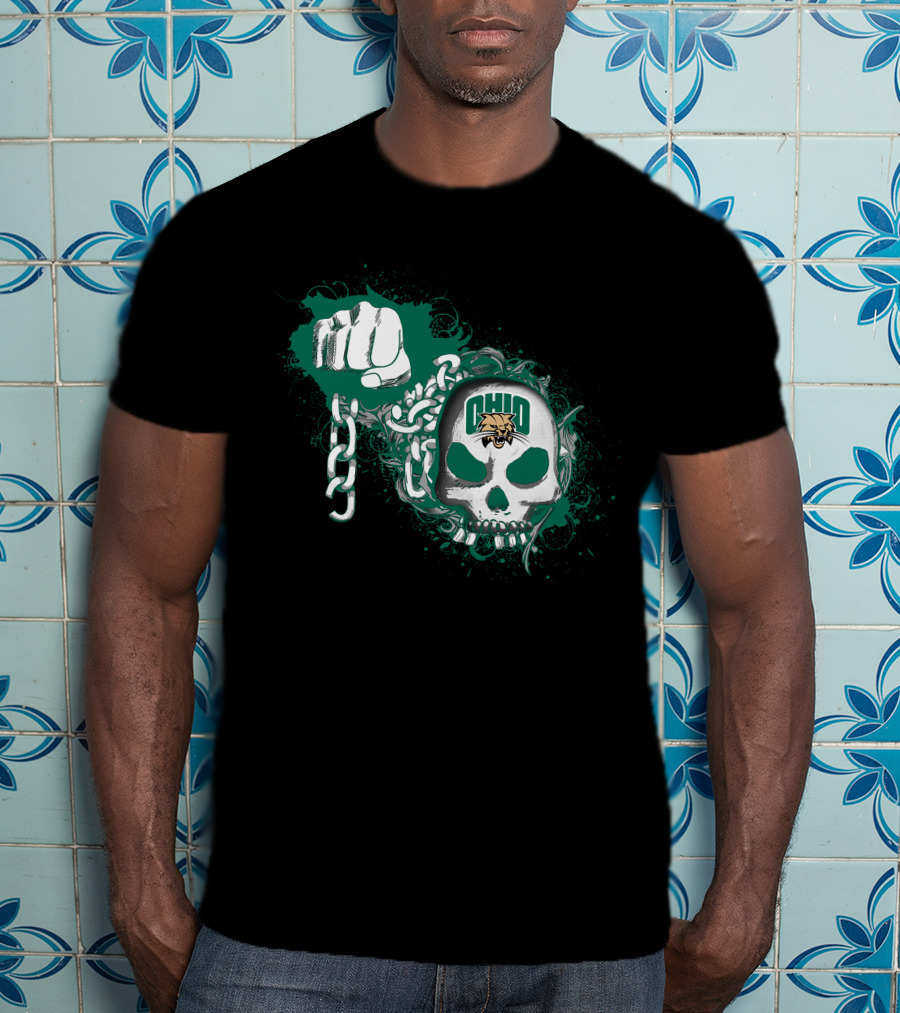 Ohio Bobcats Skull And Chains T-Shirt