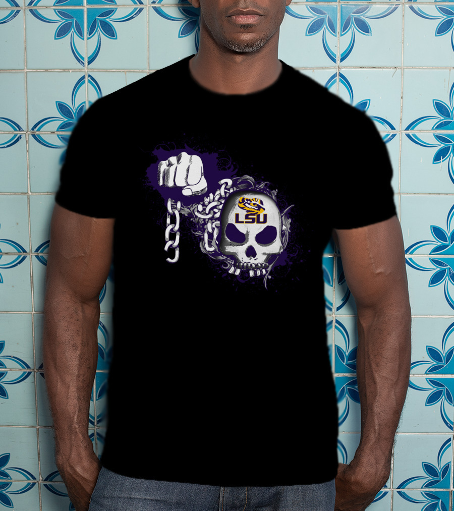 Lsu Tigers Skull And Chains T-Shirt