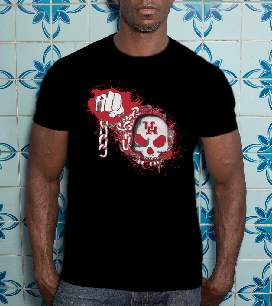 Uh Skull And Chain Red 1984 Houston Cougars Football T-Shirt