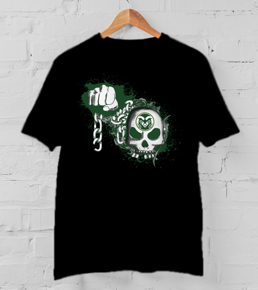 Colorado State Rams Skull Fist And Chains T-Shirt