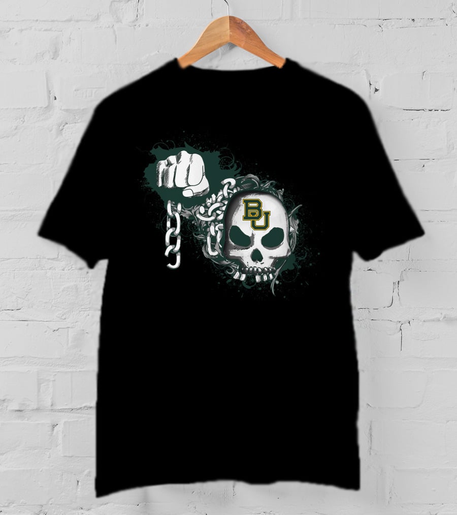 Bu Skull And Chains Fist 114 Baylor Bears T-Shirt
