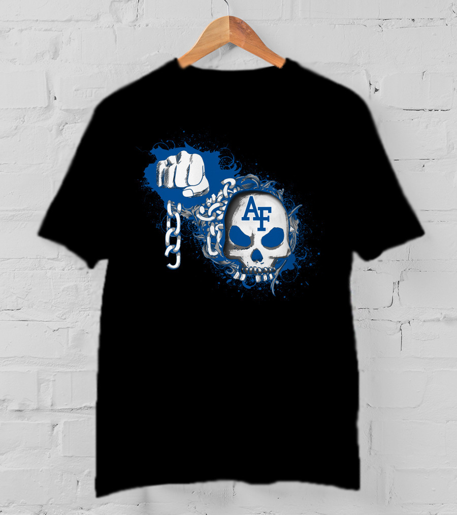 Af Skull With Chains And Fist 122 Air Force Falcons T-Shirt