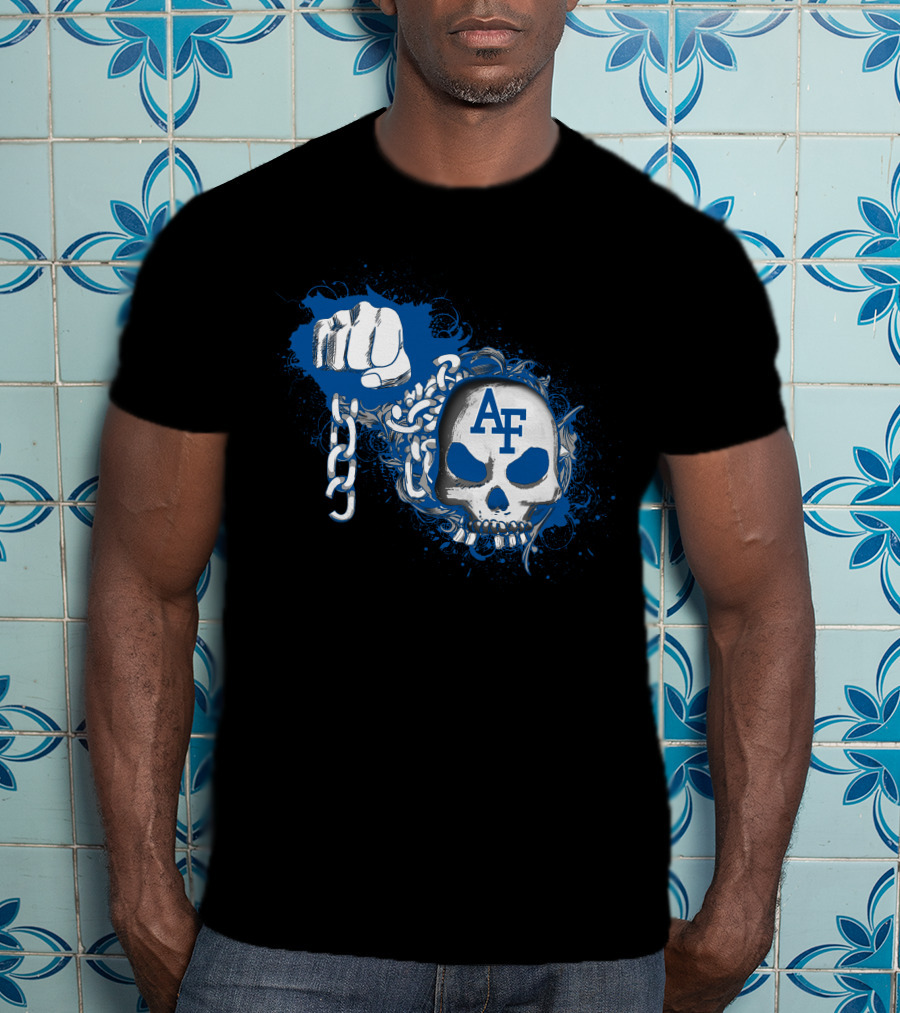 Af Skull With Chains And Fist 122 Air Force Falcons T-Shirt