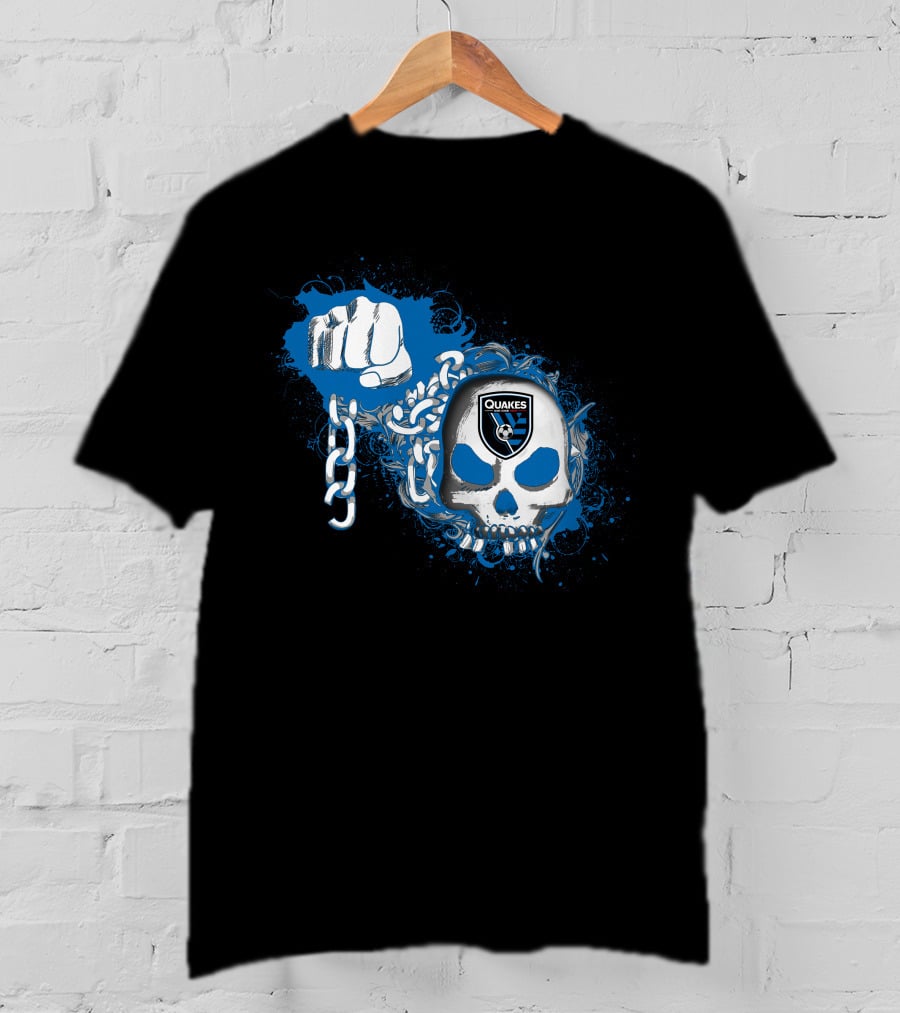 Quakes Skull And Chain With San Jose Earthquakes T-Shirt