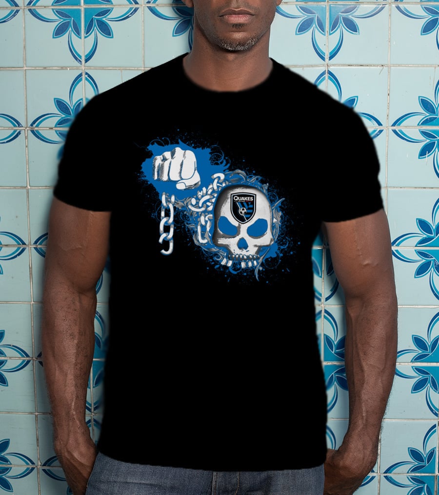 Quakes Skull And Chain With San Jose Earthquakes T-Shirt