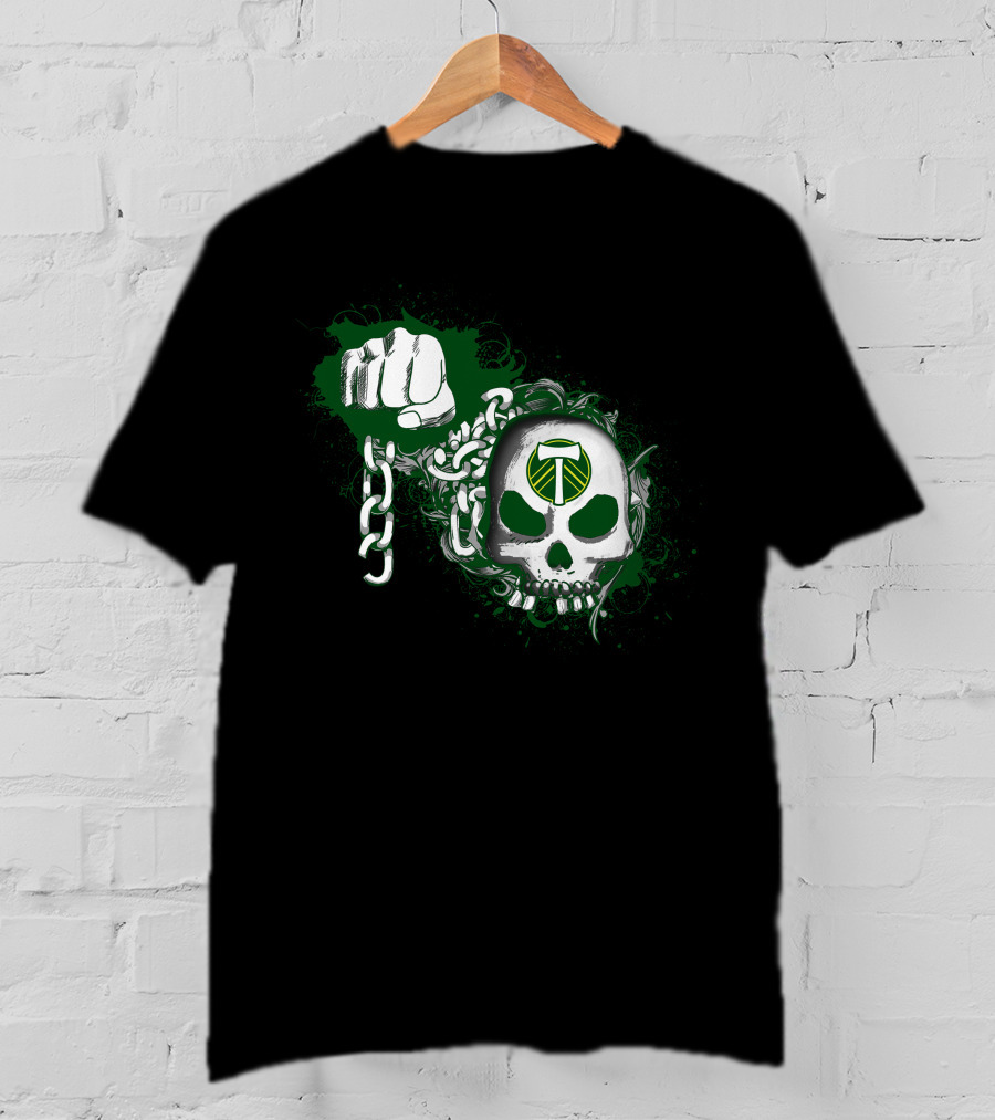 Portland Timbers Fist Chain Skull T-Shirt