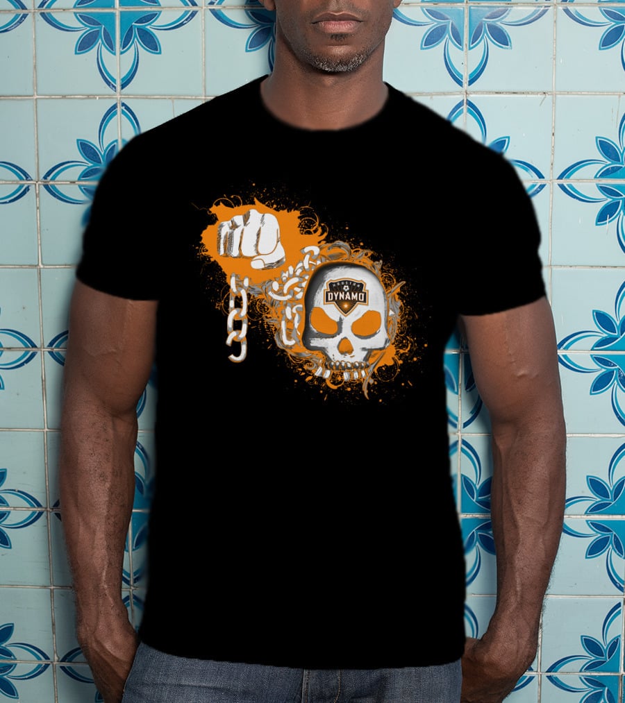 Houston Dynamo Skull And Chain Fist T-Shirt