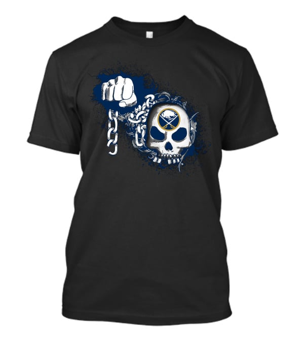 Buffalo Sabres Skull Fist And Chains T-Shirt