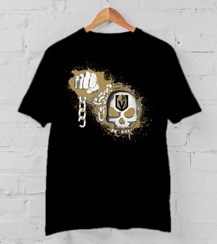 Vegas Golden Knights Skull And Fist With Chains T-Shirt
