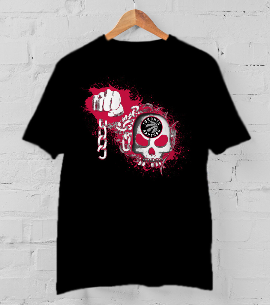 Toronto Raptors Skull Fist And Chains T-Shirt