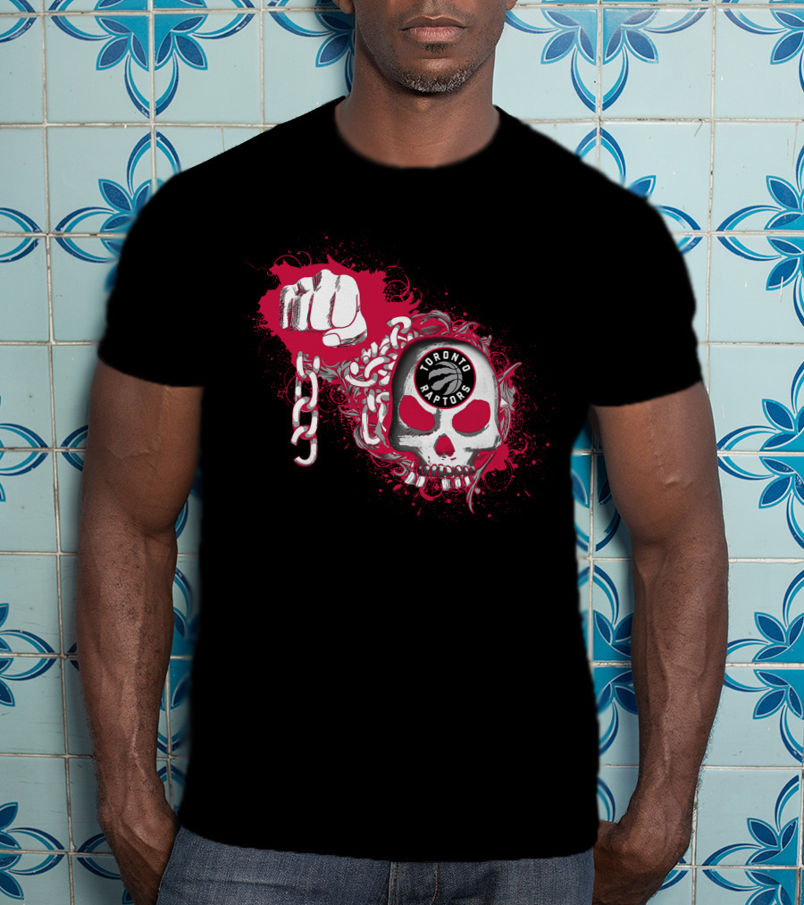 Toronto Raptors Skull Fist And Chains T-Shirt