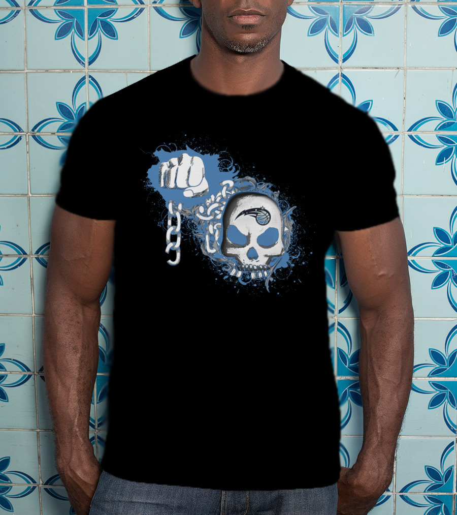 Orlando Magic Skull Logo With Fist And Chain T-Shirt