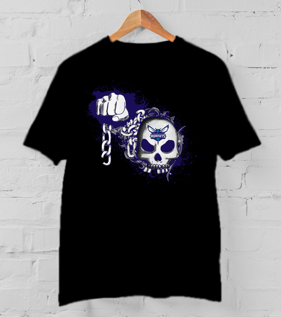 Charlotte Hornets Skull And Chains 209 T-Shirt