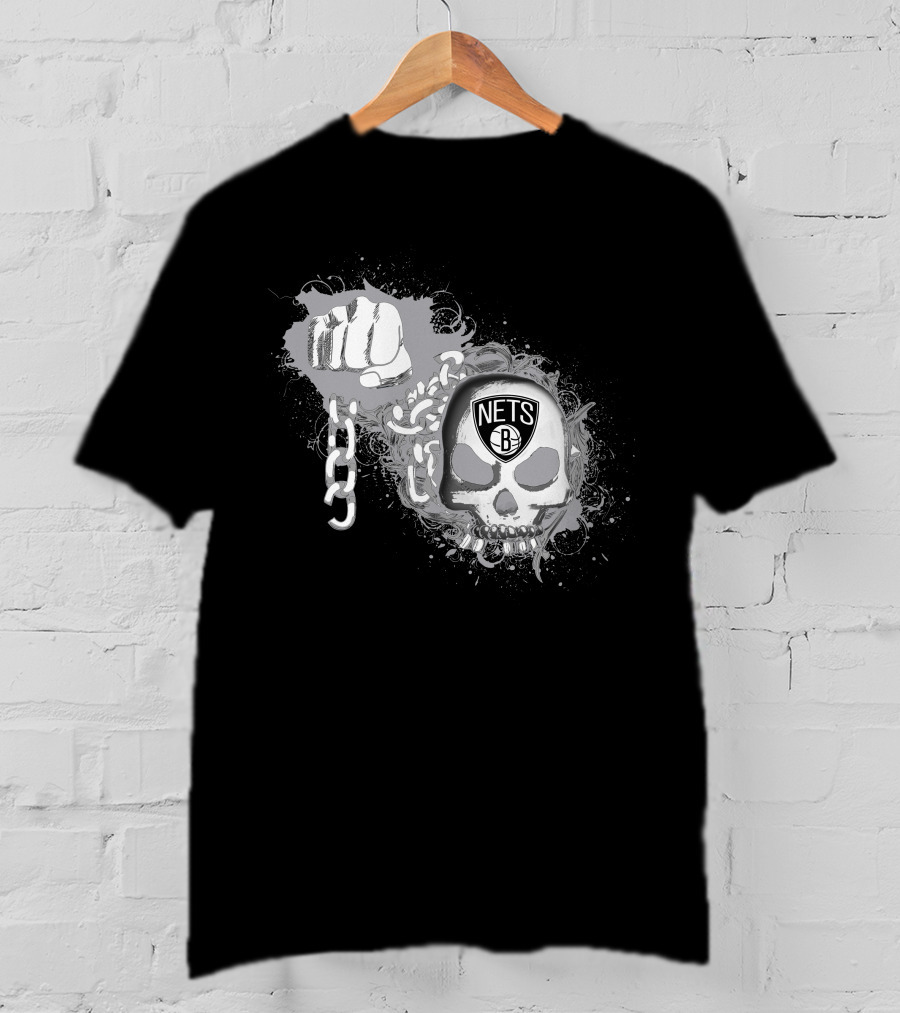 Brooklyn Nets Skull And Chains T-Shirt