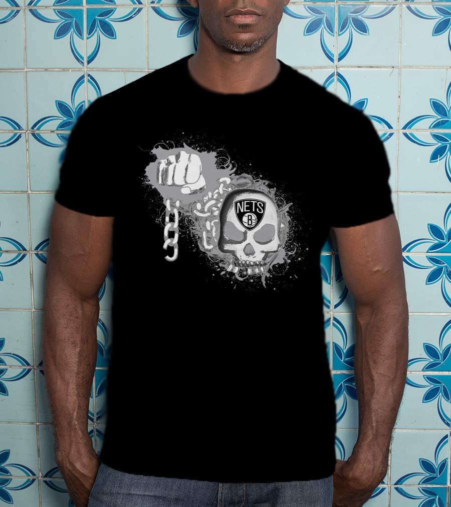 Brooklyn Nets Skull And Chains T-Shirt