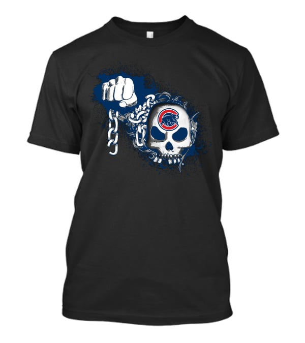 Chicago Cubs Fist And Skull With Chain T-Shirt