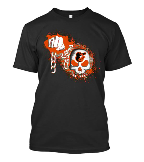 Baltimore Orioles Skull Fist Chain T-Shirt