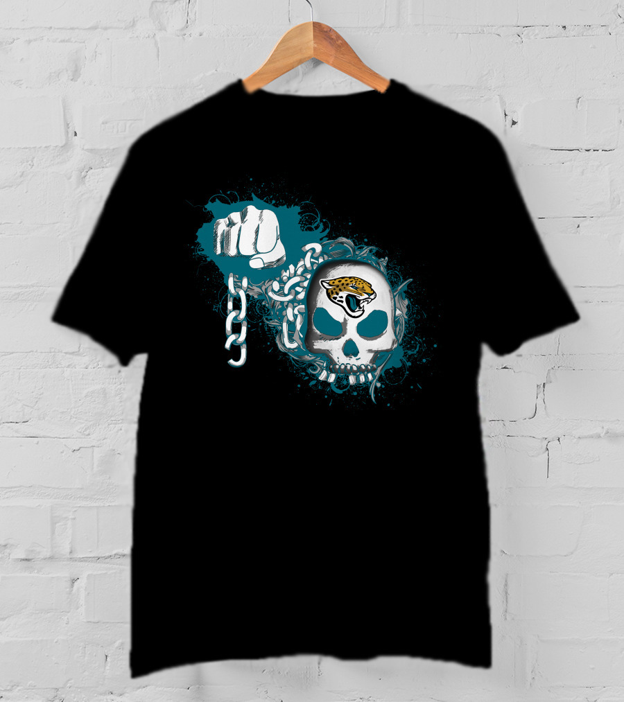 Jacksonville Jaguars Skull Fist Chain T-Shirt