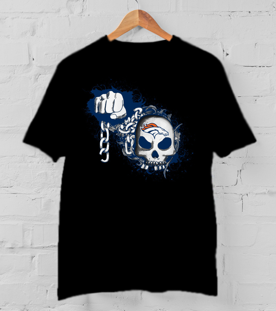 Denver Broncos Skull Chain T-Shirt