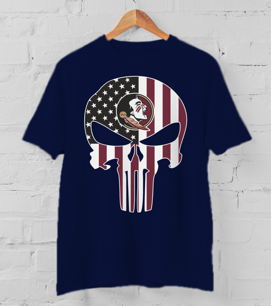 Florida State Seminoles American Flag The Punisher T-Shirt