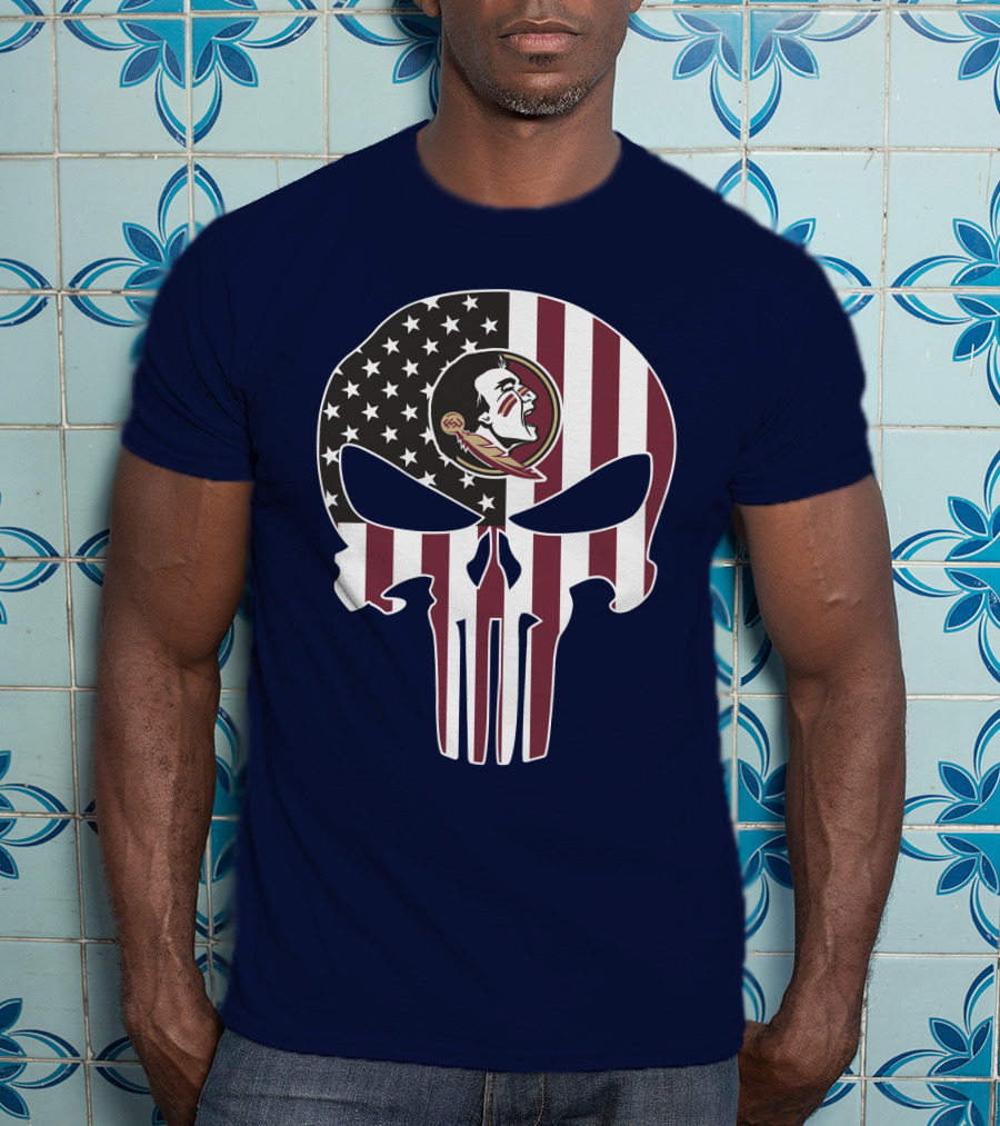 Florida State Seminoles American Flag The Punisher T-Shirt