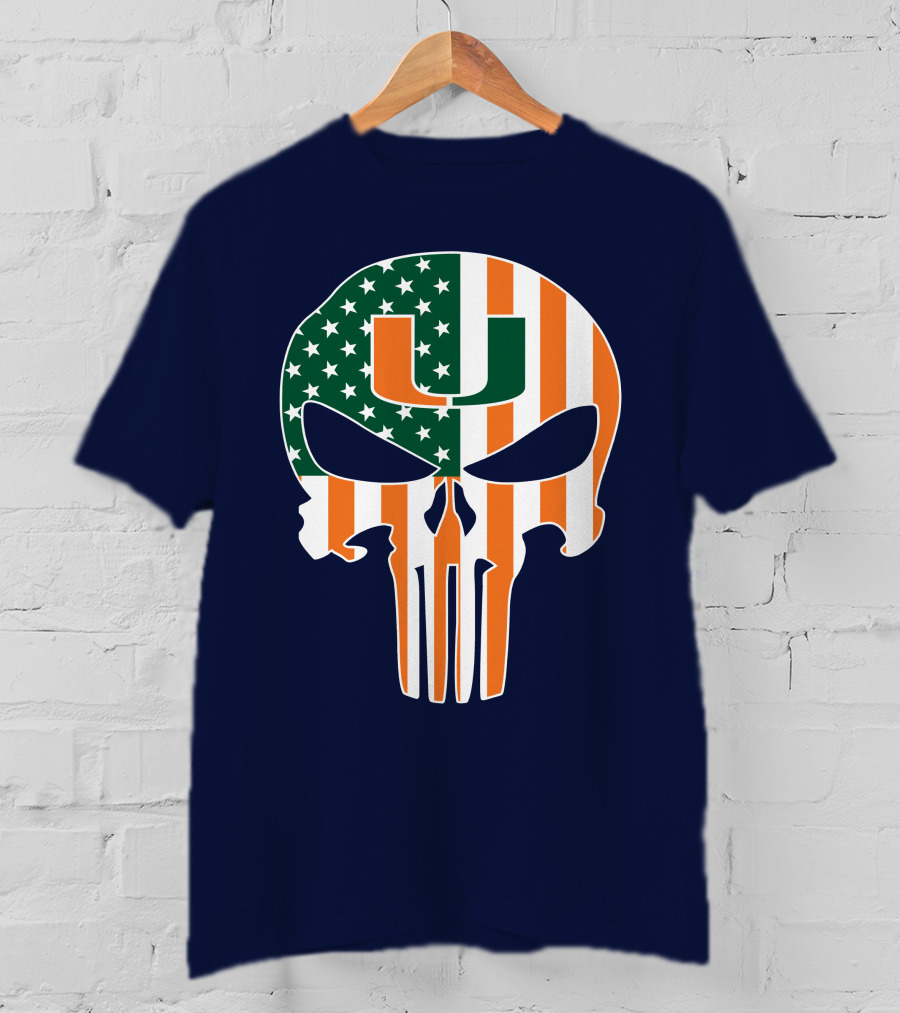 Miami Hurricanes American Flag U The Punisher T-Shirt