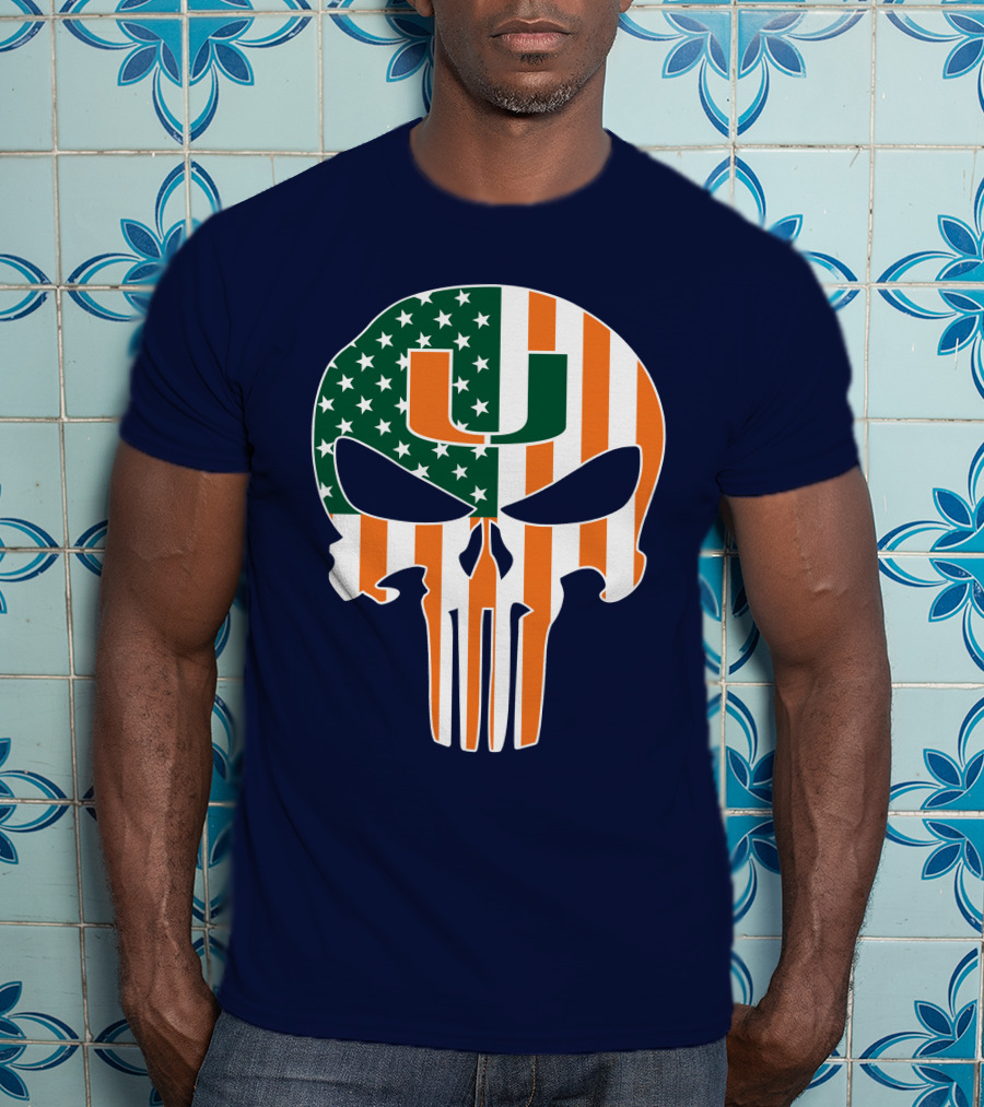 Miami Hurricanes American Flag U The Punisher T-Shirt