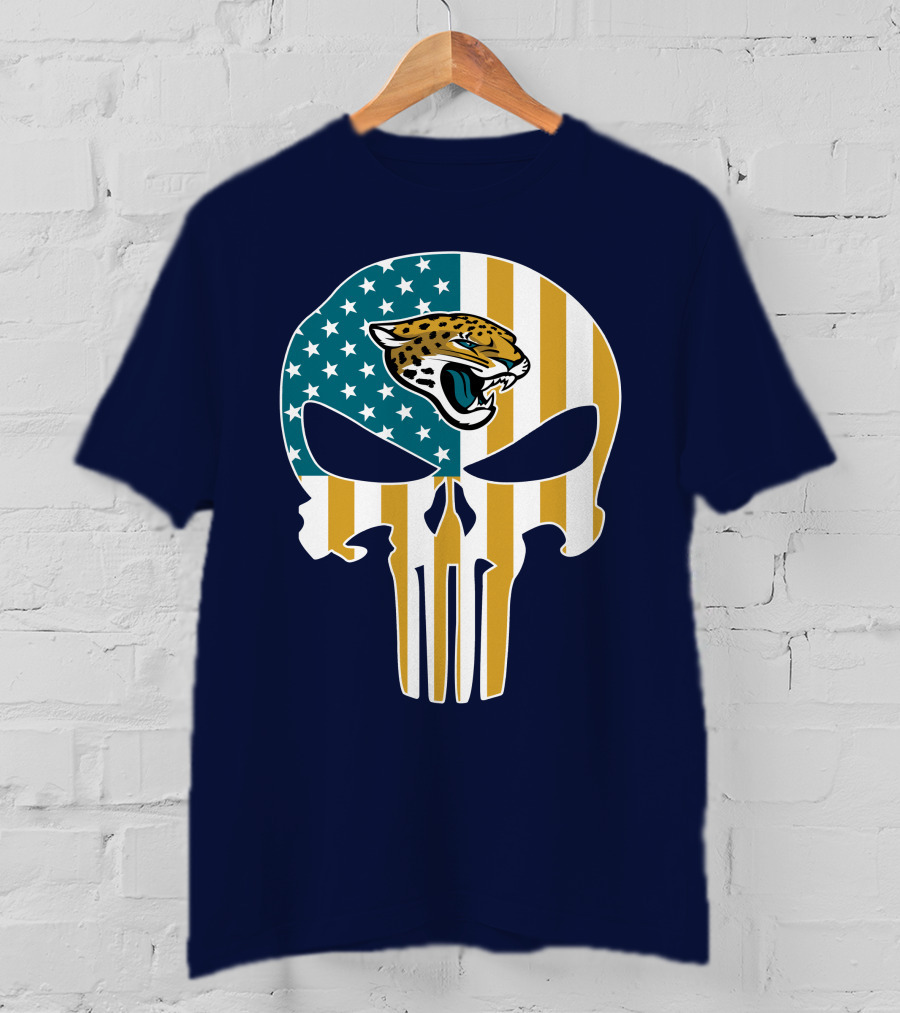 Jacksonville Jaguars The Punisher American Flag Logo 18 T-Shirt