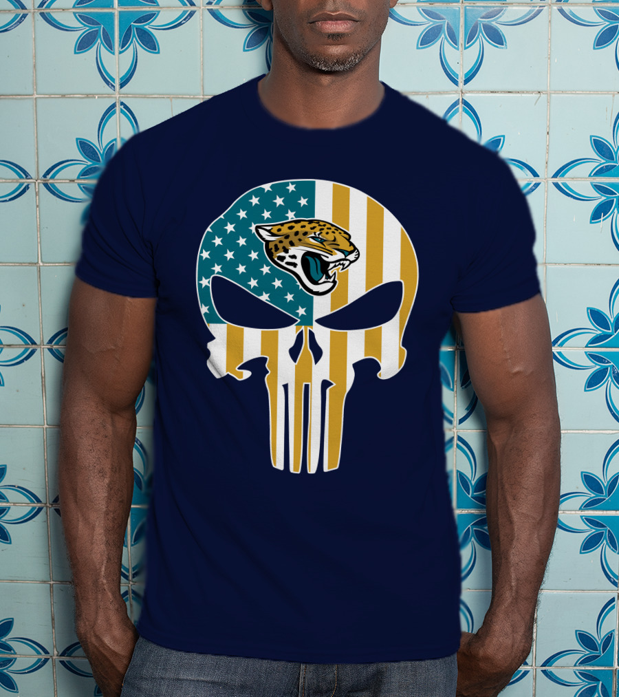 Jacksonville Jaguars The Punisher American Flag Logo 18 T-Shirt