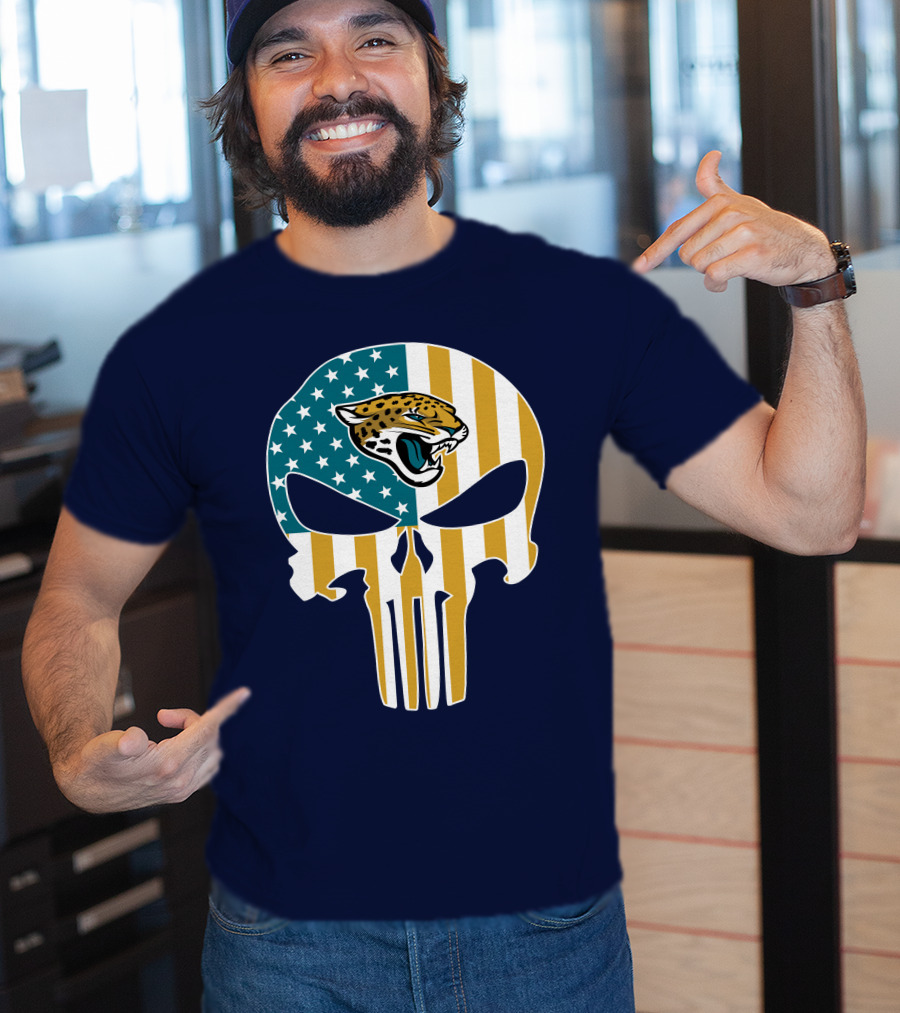 Jacksonville Jaguars The Punisher American Flag Logo 18 T-Shirt
