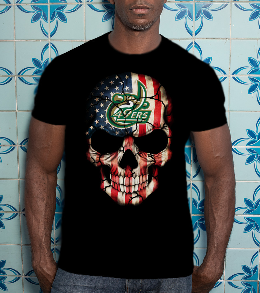 Charlotte 49ers American Flag Skull T-Shirt
