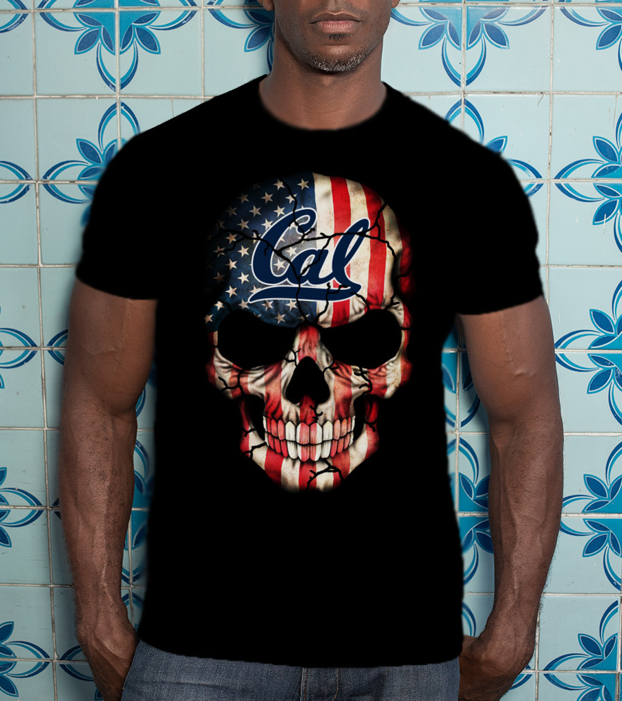 Cal Skull American Flag T-Shirt