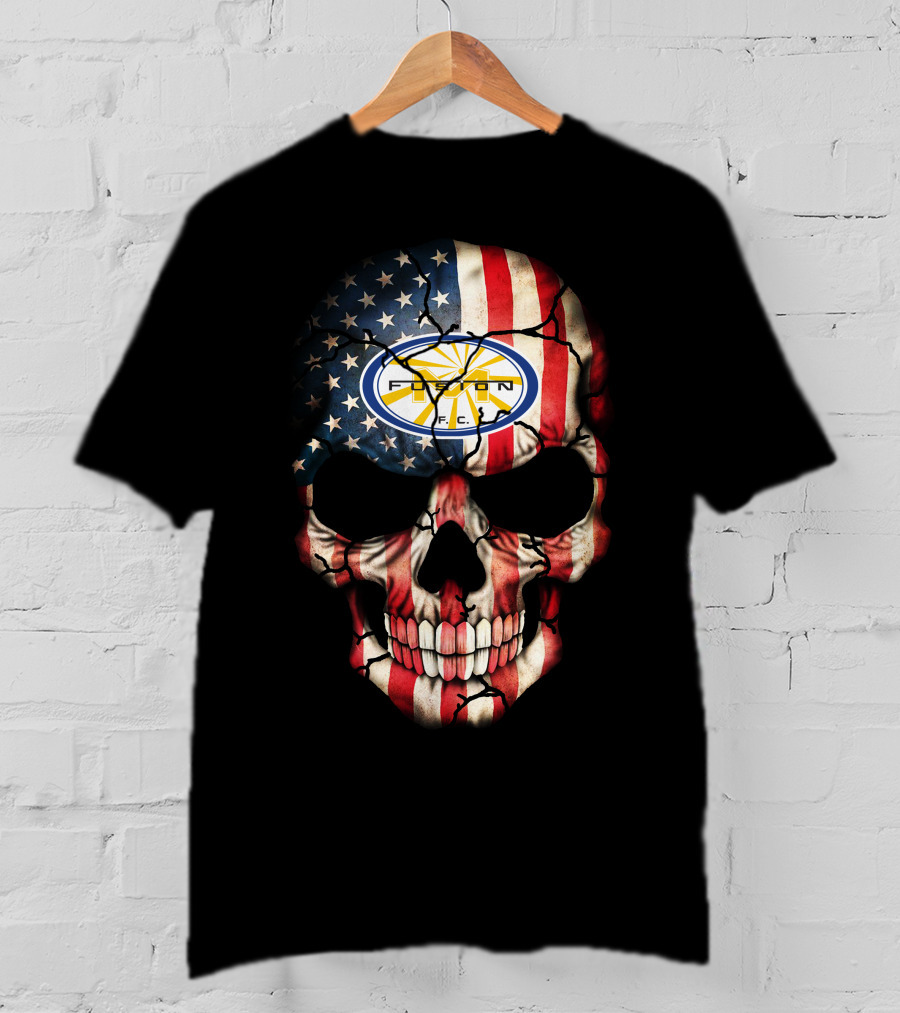 Miami Fusion F.c. Skull American Flag T-Shirt