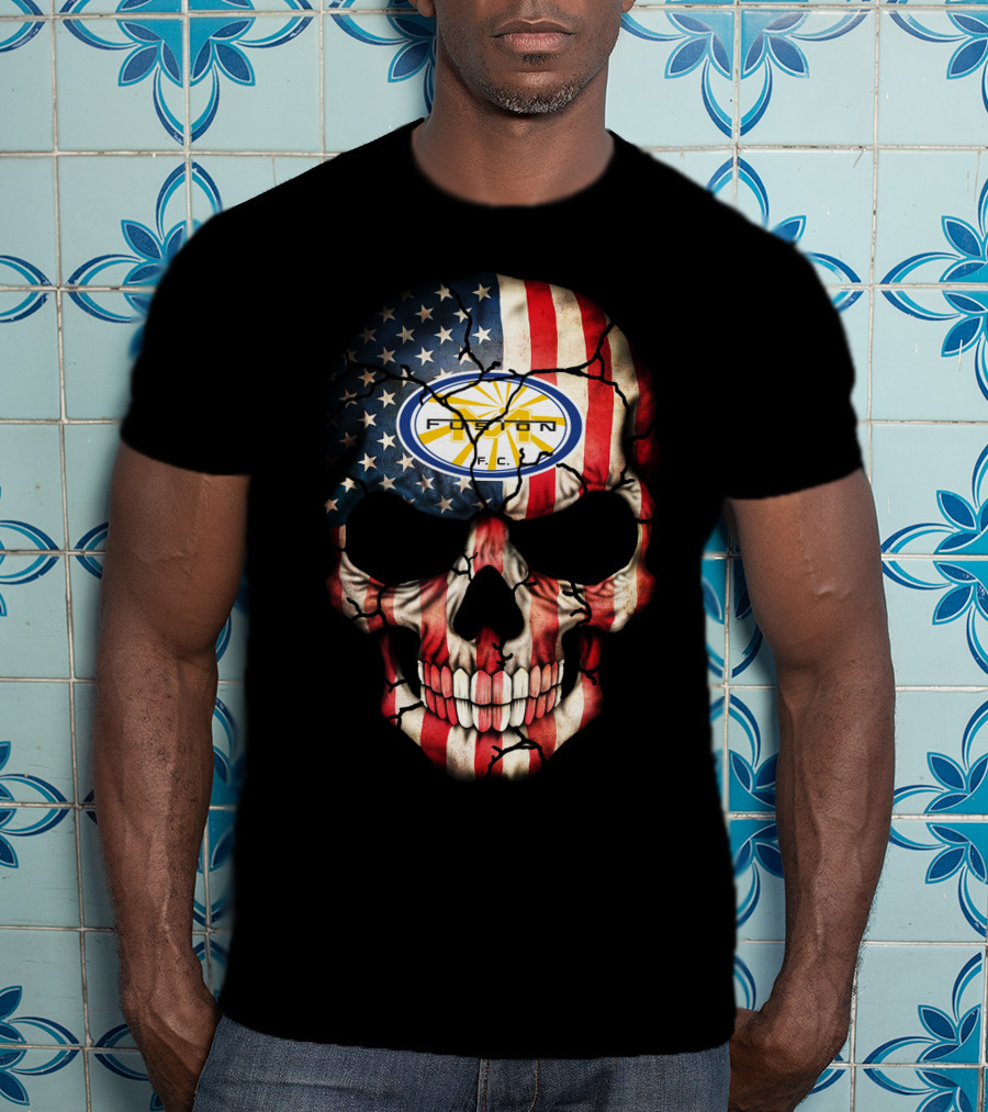 Miami Fusion F.c. Skull American Flag T-Shirt