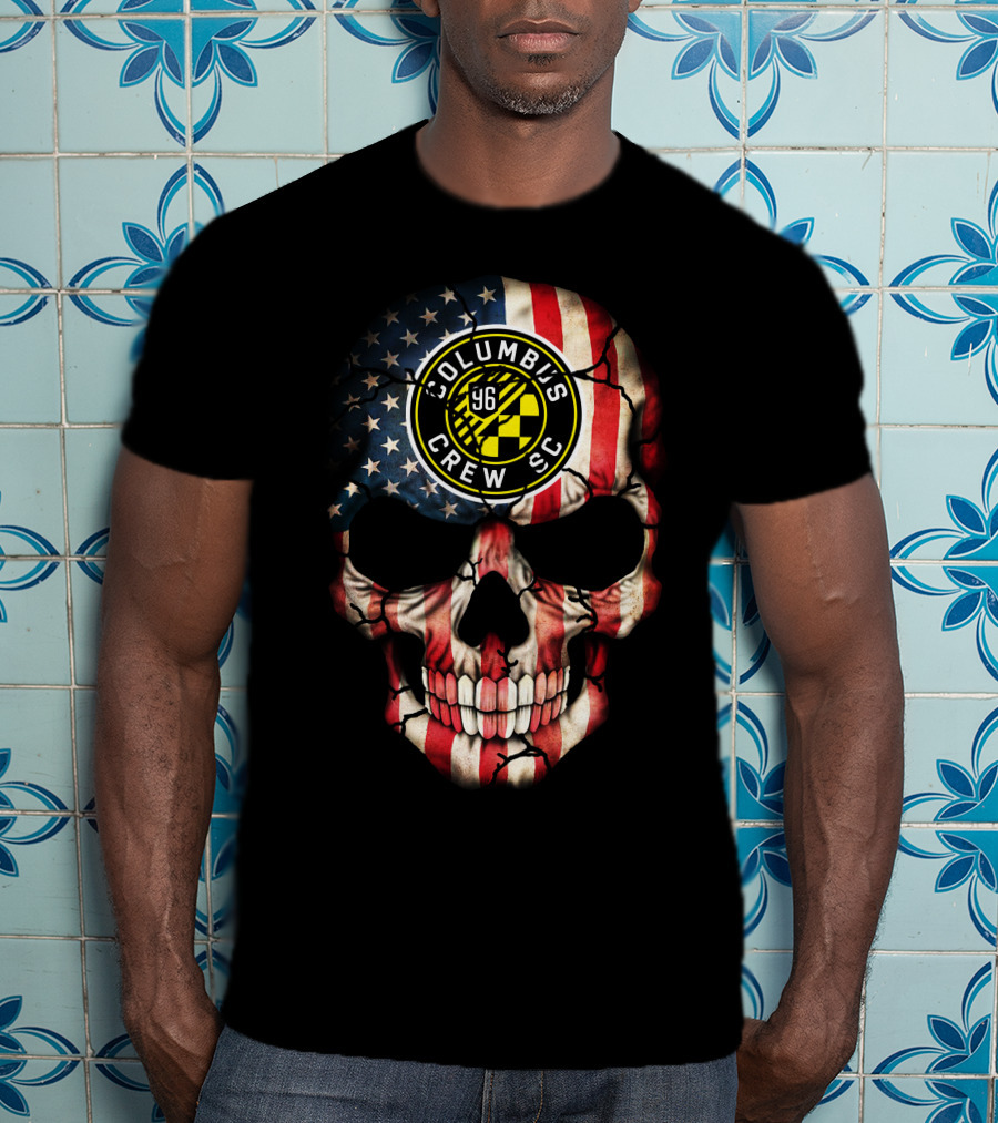 Columbus Crew Sc 96 Skull American Flag T-Shirt