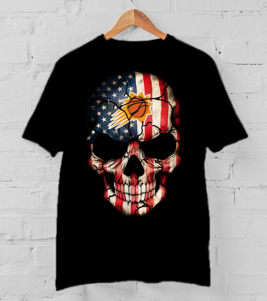 Phoenix Suns American Flag Skull T-Shirt